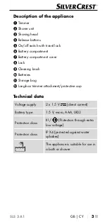 Предварительный просмотр 6 страницы Silvercrest SLS 3 A1 Operating Instructions Manual