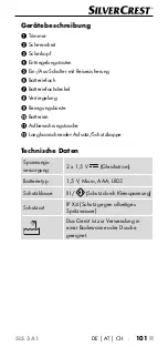 Предварительный просмотр 104 страницы Silvercrest SLS 3 A1 Operating Instructions Manual