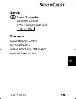 Preview for 131 page of Silvercrest SSK 120 A1 Operating Instructions Manual