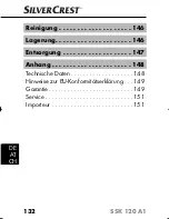 Preview for 134 page of Silvercrest SSK 120 A1 Operating Instructions Manual