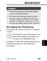 Preview for 143 page of Silvercrest SSK 120 A1 Operating Instructions Manual