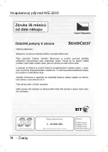 Предварительный просмотр 76 страницы Silvercrest WE-2200 User Manual And Service Information