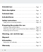 Предварительный просмотр 6 страницы Silvercrest Z31437 Operation And Safety Notes