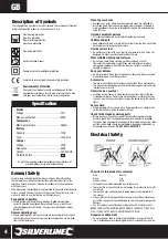 Preview for 5 page of Silverline 234578 Manual