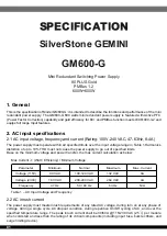 Предварительный просмотр 3 страницы SilverStone GEMINI GM600-G Manual