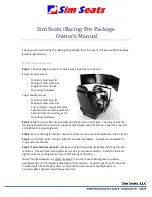 Sim Seats iRacing Pro Package V5 Owner'S Manual preview