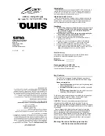 Предварительный просмотр 1 страницы Sima STP-150 User Instructions