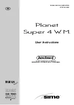 Sime benchmark Planet Super 4 W. M. User Instructions preview