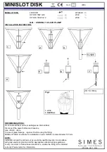 Preview for 2 page of SIMES MINISLOT DISK HIT-CRI 70W G12 Installation Instruction