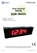 Предварительный просмотр 1 страницы Simex SUR-W410 User Manual