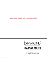 Preview for 1 page of Simmons DA2100 Series Owner'S Manual