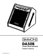 Preview for 1 page of Simmons DA50B Owner'S Manual