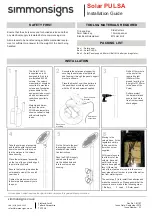 Preview for 1 page of Simmonsigns Solar PULSA Installation Manual