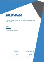 Simoco MWRSM User Manual preview