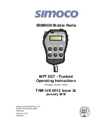 Simoco SRM9020 Operating Instructions Manual preview