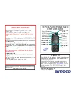 Simoco SRP9180-P25 Brief User'S Manual preview