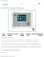 Preview for 1 page of Simon XTi System Manual