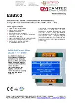 Предварительный просмотр 1 страницы Simpex Electronic Camtec ESB303 Manual