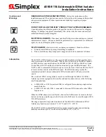 Preview for 1 page of Simplex 4090-9116 Installation Instructions Manual