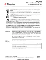 Preview for 1 page of Simplex 4100-1340 Installation Instructions Manual