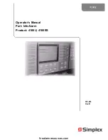 Preview for 1 page of Simplex InfoAlarm 4100ES Operator'S Manual