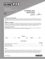 Preview for 1 page of Simplex SER10 Operational Manual