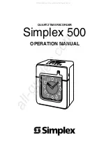 Предварительный просмотр 1 страницы Simplex SIMPLEX 500 Operation Manual