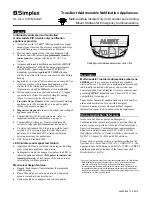 Preview for 1 page of Simplex TrueAlert 4906-9207 Instructions