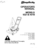 Simplicity 1019 Operator'S Manual preview