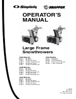 Preview for 3 page of Simplicity 1226 Series Operator'S Manual