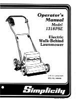 Preview for 1 page of Simplicity 1318PSE Mower Operator'S Manual