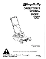 Preview for 1 page of Simplicity 1321 Operator'S Manual