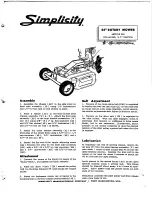 Preview for 1 page of Simplicity 268 Operator'S Manual