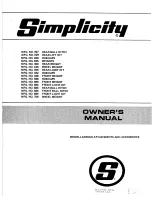 Предварительный просмотр 1 страницы Simplicity 300 Series Owner'S Manual