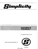 Preview for 1 page of Simplicity 749 Owner'S Manual