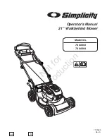 Preview for 1 page of Simplicity 7800893 Operator'S Manual