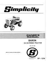 Предварительный просмотр 1 страницы Simplicity Baron 2414H Owner'S Manual