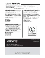 Предварительный просмотр 21 страницы Simplicity DCFM050A1WSP User Manual