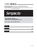 Simplicity DCFM070A1WSP User Manual preview