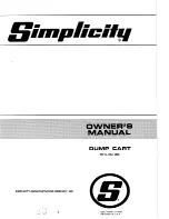 Simplicity Dump Cart 085 Owner'S Manual preview