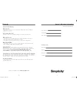 Preview for 12 page of Simplicity HHPL Owner'S Manual