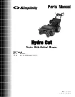 Предварительный просмотр 1 страницы Simplicity Hydro Cut Series Parts Manual