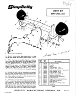 Предварительный просмотр 1 страницы Simplicity Light Kit 454 Installation Manual