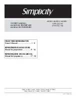 Simplicity RBCT365BSS Owner'S Manual preview