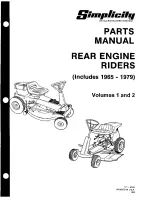 Simplicity Rear Engine Riders Parts Manual предпросмотр