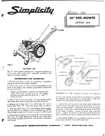 Предварительный просмотр 1 страницы Simplicity Reel Mower Parts List