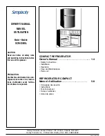 Предварительный просмотр 1 страницы Simplicity SCR412BLS Owner'S Manual