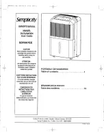 Предварительный просмотр 1 страницы Simplicity SDR307EE Owner'S Manual