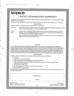 Предварительный просмотр 2 страницы Simplicity SDR307EE Owner'S Manual