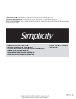 Предварительный просмотр 1 страницы Simplicity SER241WC Owner'S Use And Care Manual